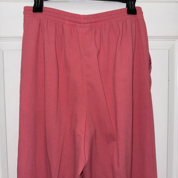 Alfred Dunner Pink Elastic Waistband Lightweight Pants - Picture 3 of 5